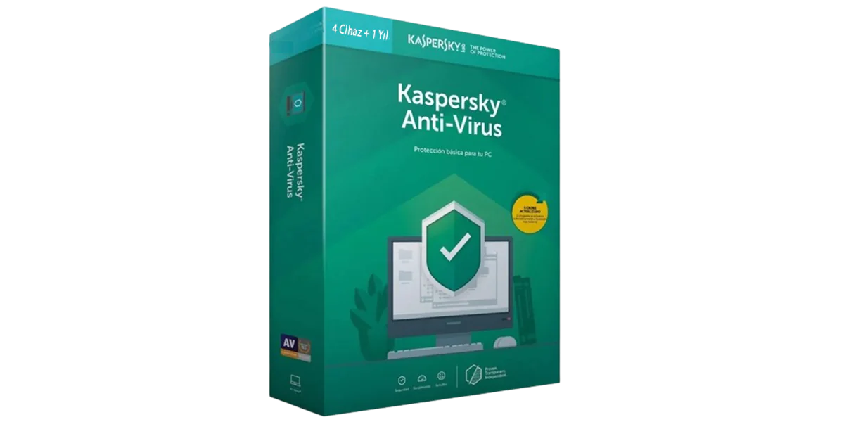 Kaspersky Anti-Virus 4 Kullanıcı, 1 Yıl,  Kutu